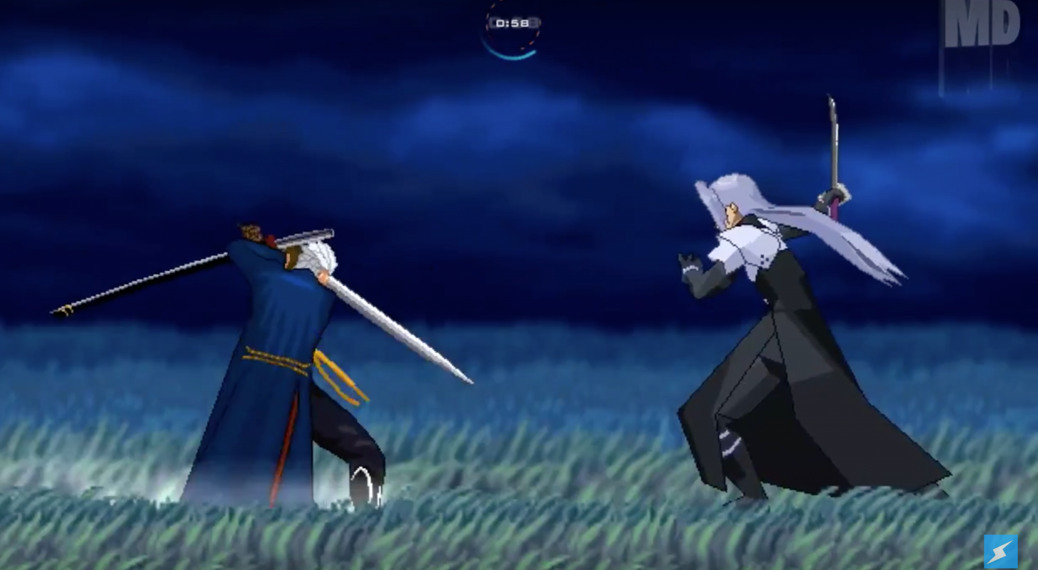 Vergil and Sephiroth engage in One Minute Melee duel