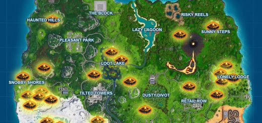 fortnite season 8 semaine 2 defi gain 50 la sante de campfires - carte pomme fortnite saison 8