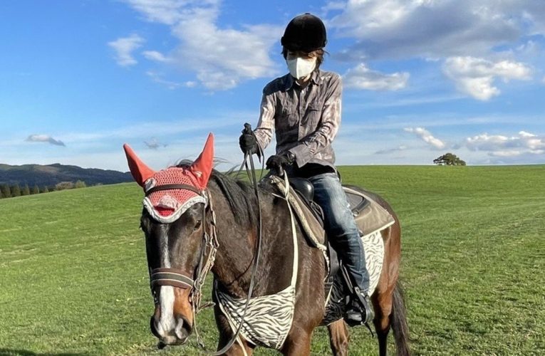 Aléatoire: Look, C'est les Smash Bros. Réalisateur Masahiro Sakurai sur un cheval