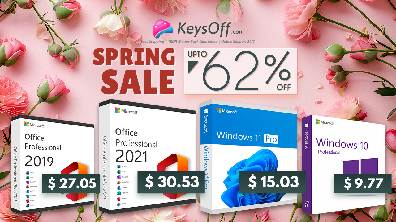 KeysOff Presents Spring Sale on Genuine Software Up to 62 Off