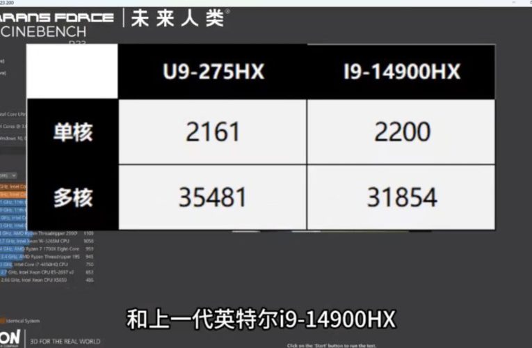 Intel Core Ultra 9 275HX Crushes Core i9-14900HX In Cinebench R23 Multi-Core, While Losing Out in Single-Core